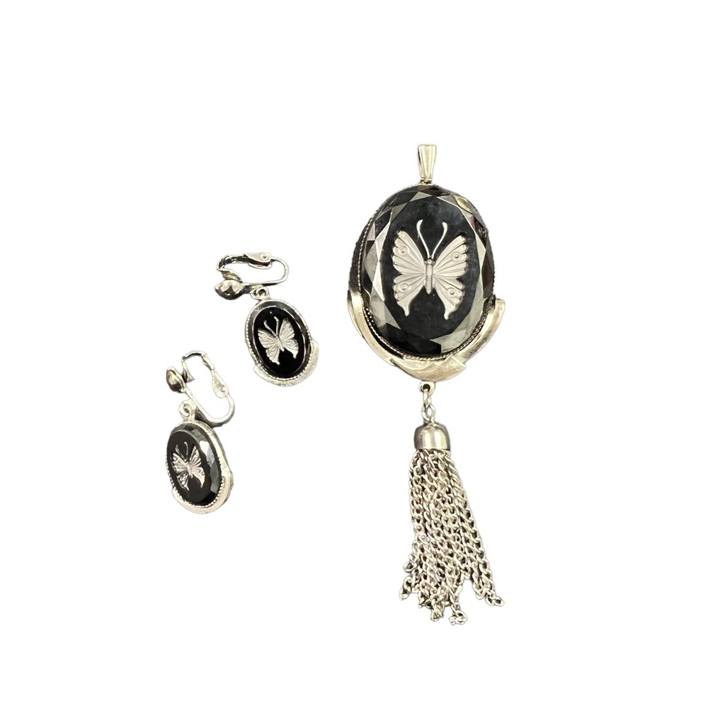 Butterfly Pendant and earring set